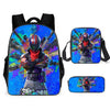 Unisex Men School Backpack Student  Rucksack Fortnite Cartoon Anime Bookbag Zipper Schoolbag Shoulder Bag Pencil Bag 3pcs Set