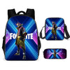 Unisex Men School Backpack Student  Rucksack Fortnite Cartoon Anime Bookbag Zipper Schoolbag Shoulder Bag Pencil Bag 3pcs Set