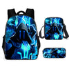 Unisex Men School Backpack Student  Rucksack Fortnite Cartoon Anime Bookbag Zipper Schoolbag Shoulder Bag Pencil Bag 3pcs Set