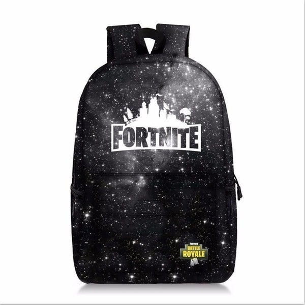 Starry Sky Canvas Backpack Fortnites Game Knapsack Men Women Unisex Rucksack Student Bookbag Multicolor Letter Printed Schoolbag