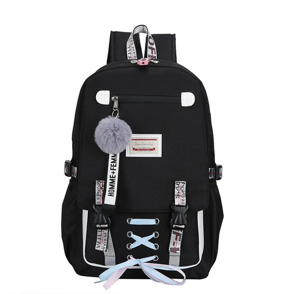 Large school bags for teenage girls usb with lock Anti theft backpack women Book bag big High School bag youth Leisure College