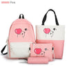 5 Piece Set High School backpack Bags for Teenage Girls 2020 Canvas Travel Backpack Women Bookbags Teen Student Schoolbag