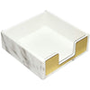 Sticky Note Holder Memo Card Paper Pad Office Desk Accessories Organizer Marble White Texture with Gold Decor