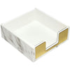 Sticky Note Holder Memo Card Paper Pad Office Desk Accessories Organizer Marble White Texture with Gold Decor