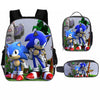 3PCs/Set Children's School Backpack Sonic The Hedgehog Kids School Bags Cartoon Animal Design Teenagers Book-Bags Set