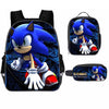 3PCs/Set Children's School Backpack Sonic The Hedgehog Kids School Bags Cartoon Animal Design Teenagers Book-Bags Set