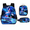 3PCs/Set Children's School Backpack Sonic The Hedgehog Kids School Bags Cartoon Animal Design Teenagers Book-Bags Set