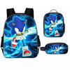 3PCs/Set Children's School Backpack Sonic The Hedgehog Kids School Bags Cartoon Animal Design Teenagers Book-Bags Set