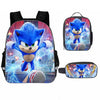 3PCs/Set Children's School Backpack Sonic The Hedgehog Kids School Bags Cartoon Animal Design Teenagers Book-Bags Set