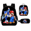 3PCs/Set Children's School Backpack Sonic The Hedgehog Kids School Bags Cartoon Animal Design Teenagers Book-Bags Set