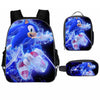 3PCs/Set Children's School Backpack Sonic The Hedgehog Kids School Bags Cartoon Animal Design Teenagers Book-Bags Set