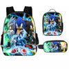 3PCs/Set Children's School Backpack Sonic The Hedgehog Kids School Bags Cartoon Animal Design Teenagers Book-Bags Set