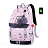 Fengdong school bags for girls cute butterfly pattern backpack usb charge book bag plush ball decoration kids school backpack