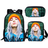 Famous Star Design Backpack Kids Book-bags Billie Eilish Pattern School Bags 3PC/Set Teenagers Shoulder Book Bag Mochila