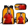 Famous Star Design Backpack Kids Book-bags Billie Eilish Pattern School Bags 3PC/Set Teenagers Shoulder Book Bag Mochila