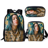 Famous Star Design Backpack Kids Book-bags Billie Eilish Pattern School Bags 3PC/Set Teenagers Shoulder Book Bag Mochila