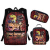 Twoheartsgirl 3in1Set 3D Animal Dinosaur Printed Bookbags Cool Jurassic Park Boys Backpack Teenager Children Student Schoolbags