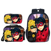 Disney Schoolbag Sets Hot Ladybug Children Schoolbag For Primary School Students Backpack With Lunch bag Pencil Case 3 Pcs Set