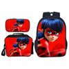 Disney Schoolbag Sets Hot Ladybug Children Schoolbag For Primary School Students Backpack With Lunch bag Pencil Case 3 Pcs Set