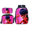 Disney Schoolbag Sets Hot Ladybug Children Schoolbag For Primary School Students Backpack With Lunch bag Pencil Case 3 Pcs Set