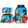 Disney Schoolbag Sets Hot Ladybug Children Schoolbag For Primary School Students Backpack With Lunch bag Pencil Case 3 Pcs Set