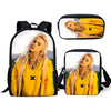 Backpack Kids Book-bags Billie Eilish Pattern School Bags Famouse Singer Design 3PC/Set Teenagers Shoulder Book Bag Mochila