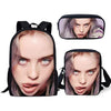 Backpack Kids Book-bags Billie Eilish Pattern School Bags Famouse Singer Design 3PC/Set Teenagers Shoulder Book Bag Mochila