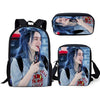 Backpack Kids Book-bags Billie Eilish Pattern School Bags Famouse Singer Design 3PC/Set Teenagers Shoulder Book Bag Mochila