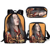 Backpack Kids Book-bags Billie Eilish Pattern School Bags Famouse Singer Design 3PC/Set Teenagers Shoulder Book Bag Mochila