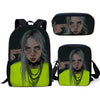 Backpack Kids Book-bags Billie Eilish Pattern School Bags Famouse Singer Design 3PC/Set Teenagers Shoulder Book Bag Mochila