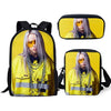 Fashion Backpack 3PC/Set Kids Book-bag Billie Eilish Pattern School Bags Favorite Star Design Children Shoulder Book Bag Mochila