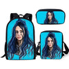 Fashion Backpack 3PC/Set Kids Book-bag Billie Eilish Pattern School Bags Favorite Star Design Children Shoulder Book Bag Mochila