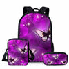 School Bags For Girls Butterfly 3D Printing School Bag Kids 3pcs/set Primary Schoolbag Children School Bookbag Mochila Free Gift