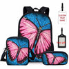 School Bags For Girls Butterfly 3D Printing School Bag Kids 3pcs/set Primary Schoolbag Children School Bookbag Mochila Free Gift