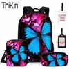 School Bags For Girls Butterfly 3D Printing School Bag Kids 3pcs/set Primary Schoolbag Children School Bookbag Mochila Free Gift