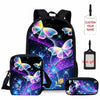 School Bags For Girls Butterfly 3D Printing School Bag Kids 3pcs/set Primary Schoolbag Children School Bookbag Mochila Free Gift