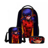 Disney schoolbag Cartoon ladybug backpacks student schoolbag baby girls shoulder book bags Large-capacity 3pcs/set