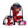 Disney schoolbag Cartoon ladybug backpacks student schoolbag baby girls shoulder book bags Large-capacity 3pcs/set