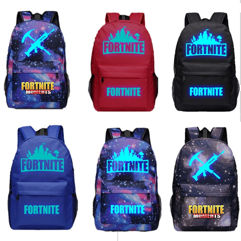 Unisex Men Backpack Fortnites Luminous Light Rucksack Student School Knapsack Bettle Royale Bookbag Cartoon Anime Game Schoolbag