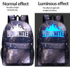 Unisex Men Backpack Fortnites Luminous Light Rucksack Student School Knapsack Bettle Royale Bookbag Cartoon Anime Game Schoolbag