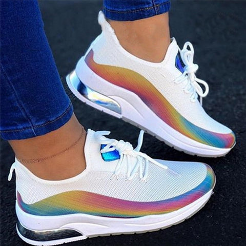 Women's Chunky Sneakers 2020 Fashion Women Platform Lace Up Pink White Vulcanize Shoes Womens Female Trainers Cool Girls Shoes