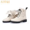 AIYUQI Women's Winter shoe Boots 2020 New Genuine Leather Ladies Short Boots Wool Warm Non-slip Student Women's Ankle Boots