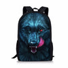 ThiKin Fashionable School Bags Cool Student Kids Bookbags Wolf Print Schoolbags mochila infantil Animal For Teenager Girls