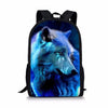 ThiKin Fashionable School Bags Cool Student Kids Bookbags Wolf Print Schoolbags mochila infantil Animal For Teenager Girls