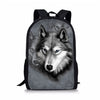 ThiKin Fashionable School Bags Cool Student Kids Bookbags Wolf Print Schoolbags mochila infantil Animal For Teenager Girls