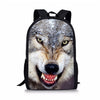 ThiKin Fashionable School Bags Cool Student Kids Bookbags Wolf Print Schoolbags mochila infantil Animal For Teenager Girls