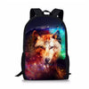 ThiKin Fashionable School Bags Cool Student Kids Bookbags Wolf Print Schoolbags mochila infantil Animal For Teenager Girls