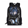 ThiKin Fashionable School Bags Cool Student Kids Bookbags Wolf Print Schoolbags mochila infantil Animal For Teenager Girls