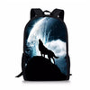 ThiKin Fashionable School Bags Cool Student Kids Bookbags Wolf Print Schoolbags mochila infantil Animal For Teenager Girls