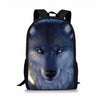 ThiKin Fashionable School Bags Cool Student Kids Bookbags Wolf Print Schoolbags mochila infantil Animal For Teenager Girls